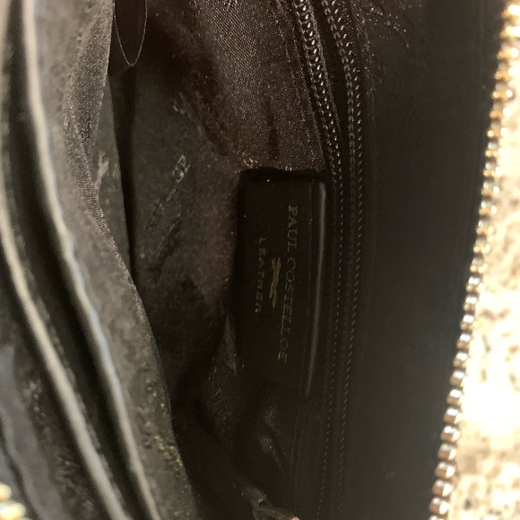 Paul Costelloe Leopard/Leather Handbag Purse With Gold Chain Strap PC6938A - Picture 10 of 11